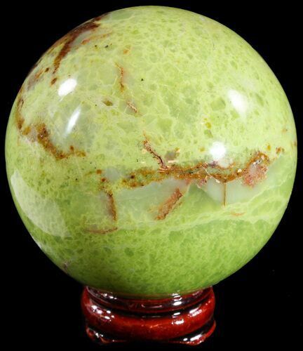Polished Green Opal Sphere - Madagascar #55080